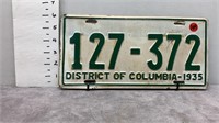 PAIR OF 1935 DISTRICT OF COLUMBIA LICENSE PLATE
