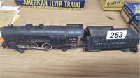 AMERICAN FLYER ENGINE AND COAL CAR (NO BOX)