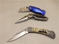 Utility Knife and 2 Jack knives - One