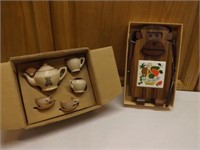 Small Tea Set and Monkey Cut Board - Pickle Forks