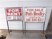 For RENT and Realty Sign