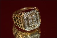 14 K Gold men's 1.75 CTW Diamond Ring.