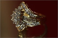 14 K yello gold approx 3 CTW diamond ring.