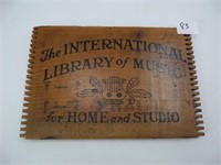Wooden Advertising Box End - Library of Music