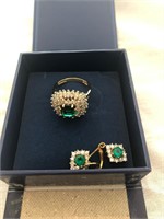 925 Matching ring and Earring Set