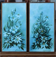 Pair of Floral Oil Paintings Signed Zimmerman