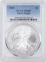2000 Silver American Eagle Coin PCGS MS 69