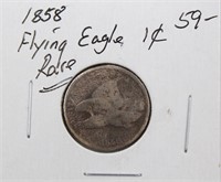 Rare 1858 Flying Eagle 1 Cent Coin