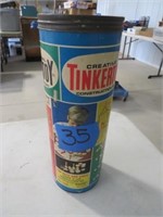 Containor of Tinker Toys 1/2 Full