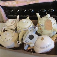 6 ceramic tea pots