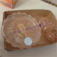 Pink glasswear and platters