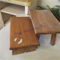 2 wood step stools
