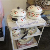 Vintage enamel wear, strawberries & cream