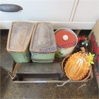Bread pan & canisters, copper molds