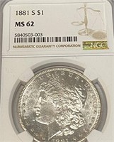 1881 s MS 62 NGC Morgan Silver Dollar