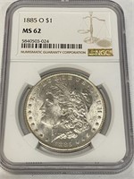 1885 o MS 62 NGC Morgan Silver Dollar