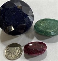 HUGE 732 ct. Sapphire, Ruby and Emerald Lot
