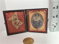 Antique Picture in Leather Bound Case