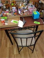 KITCHEN TABLE- 4 METAL PADDED CHAIRS