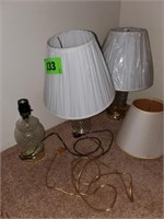 3 GLASS TABLE LAMPS