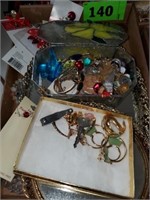 MISC. LOT JEWELRY- BOXES- TRAYS