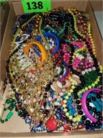 FLAT OF COSTUME JEWELRY- BEADED NECKLACES