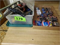 CONTAINER OF HOUSEHOLD TOOLS- BATTERIES