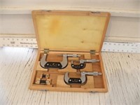 CHUAN BRAND MICROMETERS IN WOOD CASE