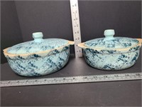 Medalta Pottery Two Casseroles / Lids