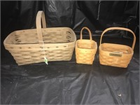 Lot Of Three Longaberger Baskets