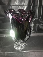 Royal Gallery Twist Vase Purple Glass
