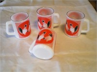 Roosters Design Vintage Mugs Coffee Cups