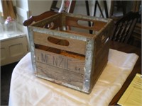 MENZIE Vintage Milk Crate, Wooden & Metal