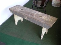 Bench, Rustic Wooden, Antique