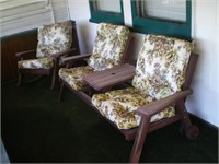 Outdoor Redwood Patio Furniture with Cushions