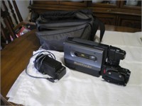 Camcorder VHS with Battery, Charger, Carry Case