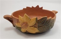 1930's ROSEVILLE POTTERY PINK CORAL PEONY BOWL