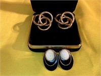 J - Gold Earring Lot 2 pairs