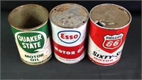 Lot of vintage 1 quart oil cans