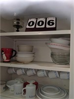 CUPBOARD LOT - CORELLE , MISC DISHES