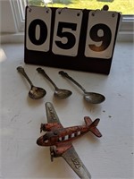CAMBELL SOUP SPOONS & VINTAGE TOY PLANE
