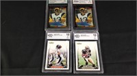 Lot of four graded football cards