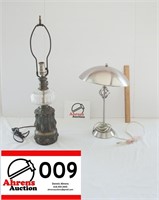 Table Lamps (1 w/out shade) 17" & 26"