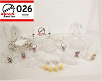 Mickey Mouse Glasses, S&P, Egg Holder, Glassware