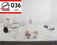 Misc. Glassware as Displayed (16 Pieces)