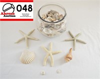 Sea Shells, Starfish, Glass Jar