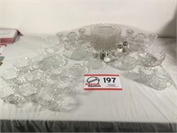 Clear Glass Luncheon Set (not complete)