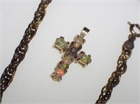 925 Sterling Bracelets & Opal Pendant 13.5g T.Wt.