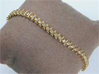 14K Solid Gold & Diamond Tennis Bracelet