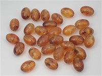 30 Antique Amber Beads